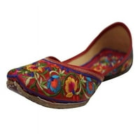 Žene Red Phulkari Jutti Handmade Wedding Punjabi Jutti za žene Etničke Mojaris cipele SAD 36