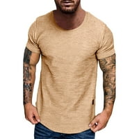 Muška majica Muška ljetna solidna boja Sportska pamučna majica s kratkim rukavima TOP bluza Flannel
