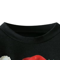 LUMENTO TODDLER TOP + FLARED hlače Božićna odjeća Santa Claus Print Gant Set Leopard Plaid Proljeće Jesenske odjeće Dugi rukav Crni 80