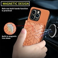 Kružite iPhone Pro CASE, PU kožna flip magnetska kartica nslots, kompatibilan magnetni automobil montira