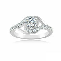 2CT okrugli moissanite pasijans zaručnički prsten za žene 18k bijeli pozlaćeni vjenčani prsten za vjenčanje