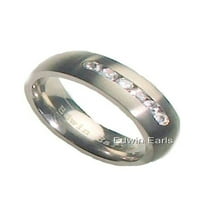 Njegov njen 3,25ct okrugli rez Vjenčani prsten set muški titanijum CZ svadbeni bend