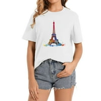 Eiffelov toranj u boji Modna ženska ljetna grafička majica Pariz Lover Pokloni