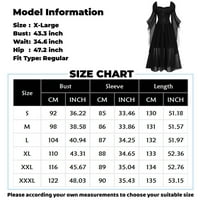 Mrigtriles Renaissance Čipka Maxi haljina Žene Retro srednjovjekovne haljine Halloween Essential Plus