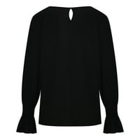 Radni vrhovi za ženske bluze s dugim rukavima crna m