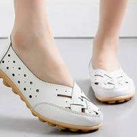 Leesechin ženska moda Veliki Oxford mekani jedini komforni cipele izdužene pune boje casual cipele bijele
