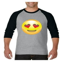 Muški majica za base na rukavu od raglan - emoji nasmiješeno lice