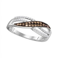 10kt bijelo zlato Žene okrugle smeđe boje Poboljšani dijamantni band prsten CTTW