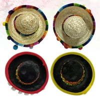 Meksička hat kosa za kosu Mini Sombrero Trake za glavu Fiesta Headdress za festivalsku performanse