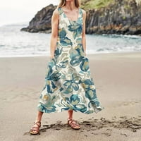 Ljetne haljine za žene ženske haljine haljina bez rukava Boho haljine cvjetne haljine plaža za odmor