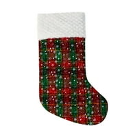 Baabni božićni mini čarape Pleteni sa plišanim poklon vrećicom za čarape