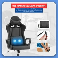 Ergonomska igračka stolica Video igra sa masažerom, crna računarska stolica s rukama i natrag Podrška