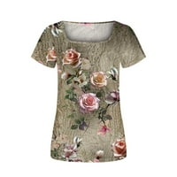 Ženski vrhovi i bluze žene Ženska modna tiskana majica Srednja rukava Bluza Okrugli vrat Ležerne prilike