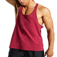 Muška mišićna košulja Računka Ljetni vrhovi Bodybuilding Tenk Lagana masa Termitore Tee vino crvene