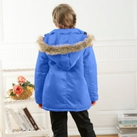 Ketyyh-CHN kaput za djevojčice Little Girl's Gumb dolje Ormanski jakni kaput plavi, 130