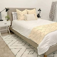 prirodni pamučni trkač za krevet Pinch Pleted Cleanner puni, jednostavan dekorativni krevet, prsten