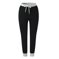 Hlače žene modne ženske casual jogging hlače sa džepovima za crtanje meko hlače Sportske hlače Ženske hlače Black XL