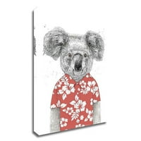 30 42 Ljeto koala Balazs Solti - Zidni umjetnički otisak na platnu tkaninu crveno