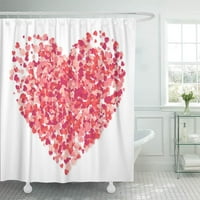Šareno oblikovanje velikog srca izrađene od ružičaste i crvene tuš za zavjese sa zavjesom