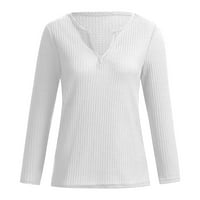 Žene Casual O-izrez kontrastni boju dugih rukava Top pulover Duks