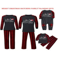 Avodova Usklađivanje porodice pidžama Set za odrasle djece Baby Merry Božićne vrhove plairane hlače