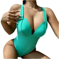 Jednodijelni kupaći kostim sportskih stil u stilu mekog čaša zelena m