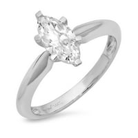 1.5ct Marquise Cut White Sapphire 18K bijelo zlatne obljetnice za angažman prsten veličine 5.5