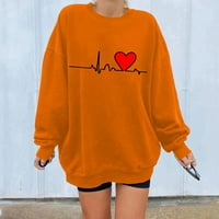SNGXGN prevelike dukseve za žene parove pulover Fluffy gornja odjeća sa džepovima Duksevi Y2K, narandžasti,