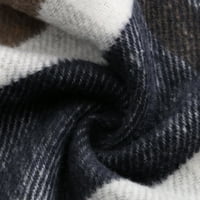 Zunfeo Fall Jacket za žensko-plaid Loot fit gumb spušteno vunene vunene vintage Ležerne prilike s dugim rukavima plavi xl