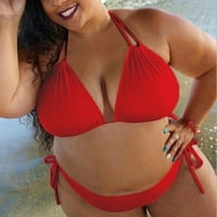 Vivianyo HD Women kupaći kostim plus veličina Ženska push up podstavljeni plus veličine Bikini set kupaći