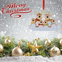 Privjesak za božićne stablo Dekoracija slatka jelena Diy Obiteljska smola viseći ukras dekor xmas party