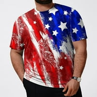 Majice majice za muške, muške američke zastave Dnevne majice kratkih rukava mišića majice na vrhu crvene