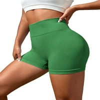 Ženski Activewear Sports Hotsas High Stretch čvrste kratke hlače zelene s
