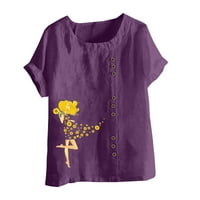 Prevelika majica Žene Vintage Graphic Tee Pamučna posteljina Ležerne prilike na vrhu Prodaja Žene Ljeto