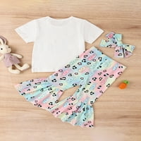 Frobukio Easter Dečice Dečiji dečji dečji setovi za odeću Pismo zečje štampanje majica kratkih rukava
