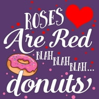 Blah krofne ruže su crvene ljubavi Valentines Dan kufna ljubičasta grafički tee - Dizajn od strane ljudi