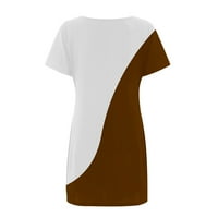 Ženska ležerna boja blokiranje u boji Jednostavna majica Labava haljina Ljetna majica kratkih rukava