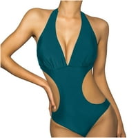 Ženski monokini kupaći kostimi za kupaći kostimi s V-izrezom Ležerne prilike jedno-pikne zavojnim odijelom