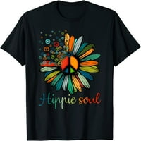 Majica za žene mirovni znak suncokretornika Hippie Soul Thirt Ljubitelji cvijeta Pokloni Ležerne prilike
