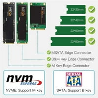 U NGFF i MSATA SSD adapter kartici, ELECTOP M. NVME za PCIe M. SATA SSD za SATA III MSATA u SATA pretvarač,