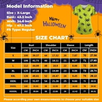 Bazyrey Walloween Cleance za žene Modni Halloween tiskani kratki rukav V-izrez V-izrez Radni džep bluza