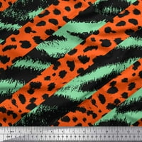 Soimoi Zelena poliester Crepe tkanina Leopard i divlja životinja kože kože tkanina od dvorišta široka