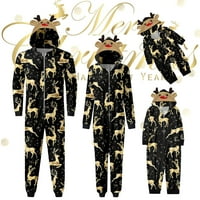 Gireui Porodica koja odgovara roditelj-dječji božićni pidžami za spavanje, crtić Elk snjegović Ispis