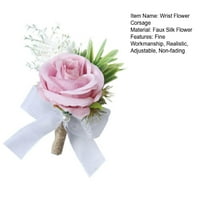 Trayknick Podesivi biserni lančani konzerviran zglobni cvijet Corsage Realistično vjenčanje cvijeće