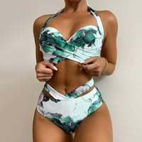 GUBOTARE bikinis visokog struka Bikini set za žene kupaći kostim visoki struk skelopirani V izrez dva