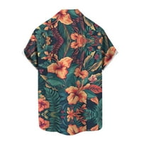 Strungten Hawaiian majica za muškarce, muške vintage gumb dolje košulje za kuglanje Skraćeno rukav ljetni