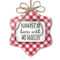 Božićni ukrast Namast'ay kući sa mojim martenskim jednostavnim izrekama Crveni plaid Neonblond
