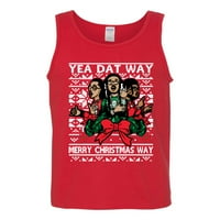 Wild Bobby Da Dat Way Merry Božić Ružni božićni muški grafički tenk, crveni, srednji