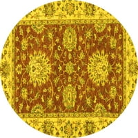 Ahgly Company u zatvorenom okrugli orijentalno žute tradicionalne prostirke područja, 4 'krug
