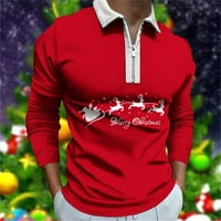 Tking modne muške majice Božićni muški rever s dugim rukavima, ležerne majice sa labavim sportovima za muškarce